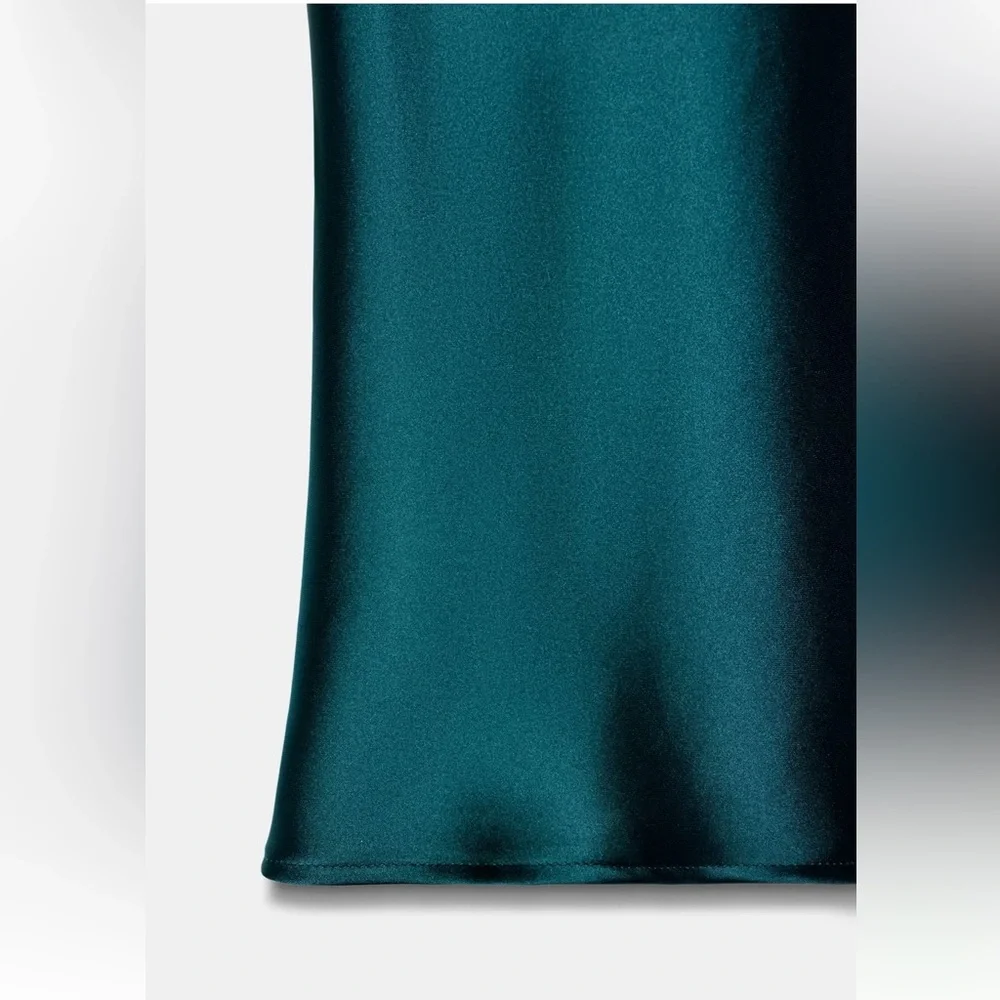 New ZARA Satin Midi Skirt
